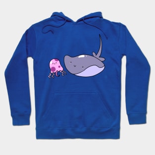 Stingray and Pink Jellyfish Hoodie